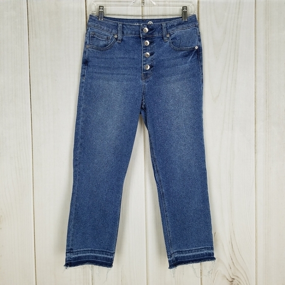 Max Studio High Mom Waist Skinny Crop Jeans - Picture 2 of 11